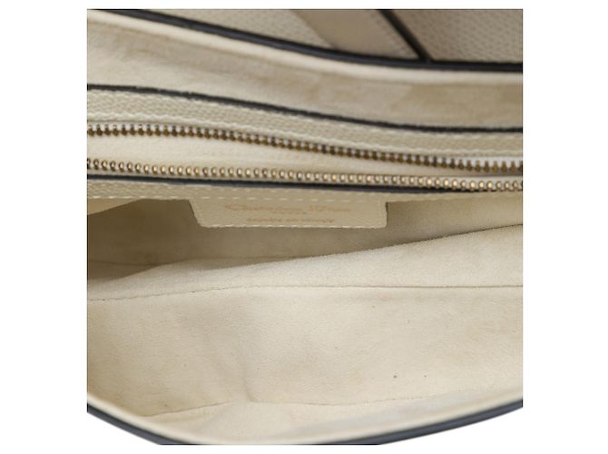 Borsa Saddle Dior in pelle di vitello martellata bianca - vista 4