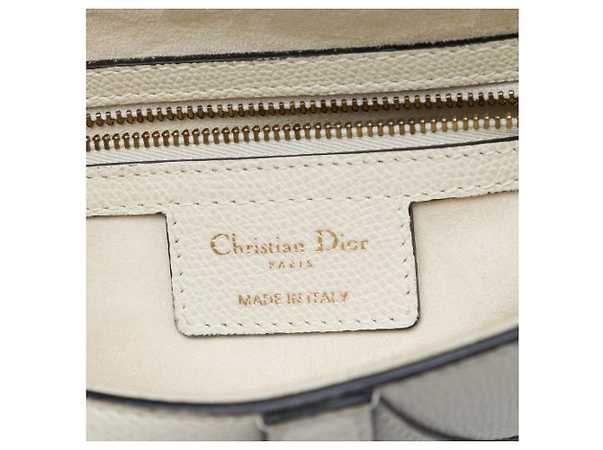 Borsa Saddle Dior in pelle di vitello martellata bianca - vista 5