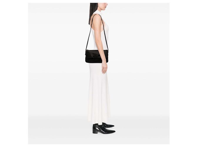 Pochette Leopolda Balenciaga in raso nero - vista 5