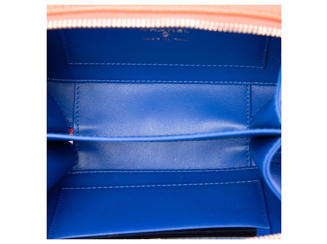 Chanel Blue Mini Tricolor Caviar CC Filigree Vanity Case - vista 4
