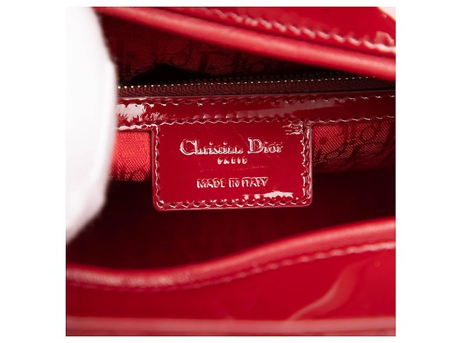 Dior Red Large Patent Cannage Lady Dior - vista 5