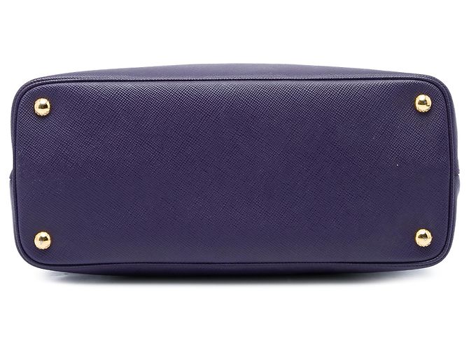 Prada Bolsa Double Satchel em Couro Saffiano Roxo Medium - vista 3