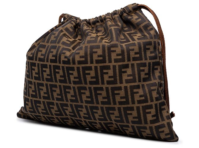 Fendi Beuteltasche aus braunem Zucca Canvas - Ansicht 2