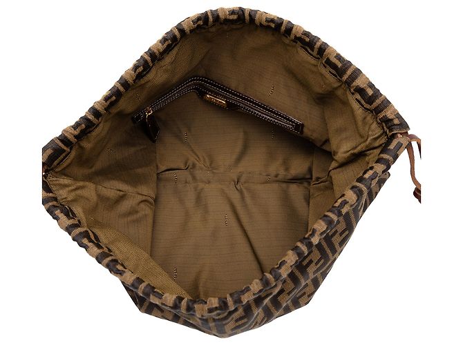 Fendi Beuteltasche aus braunem Zucca Canvas - Ansicht 4