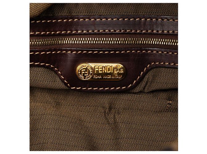 Fendi Beuteltasche aus braunem Zucca Canvas - Ansicht 5