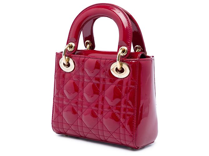 Dior Red Mini Patent Cannage Lady Dior - Ansicht 2