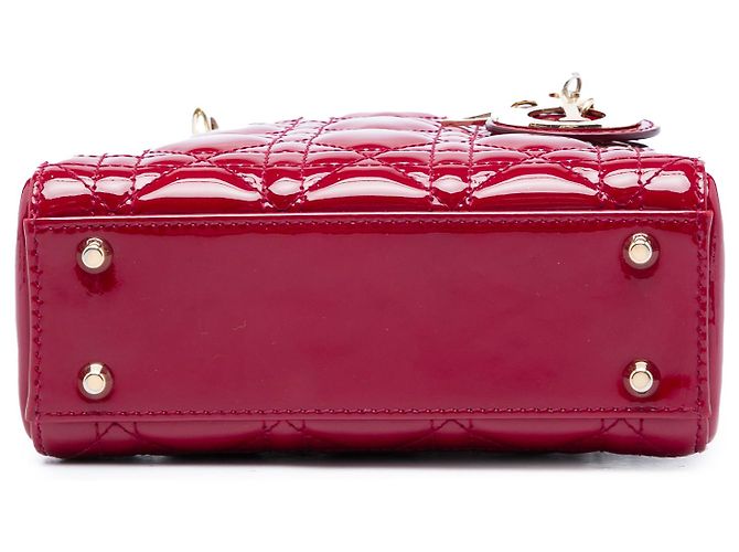 Dior Red Mini Patent Cannage Lady Dior - Ansicht 3