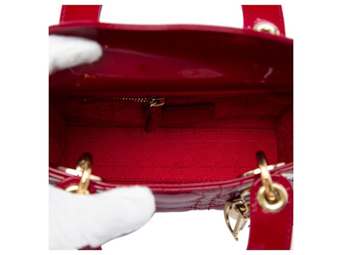 Dior Red Mini Patent Cannage Lady Dior - Ansicht 4