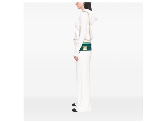 Gucci Green Small Guccissima Padlock Crossbody - vista 6