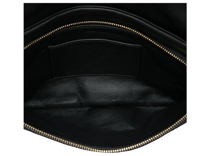 Clutch Chanel Thin City Foldover in pelle d'agnello matelassé nera - vista 4