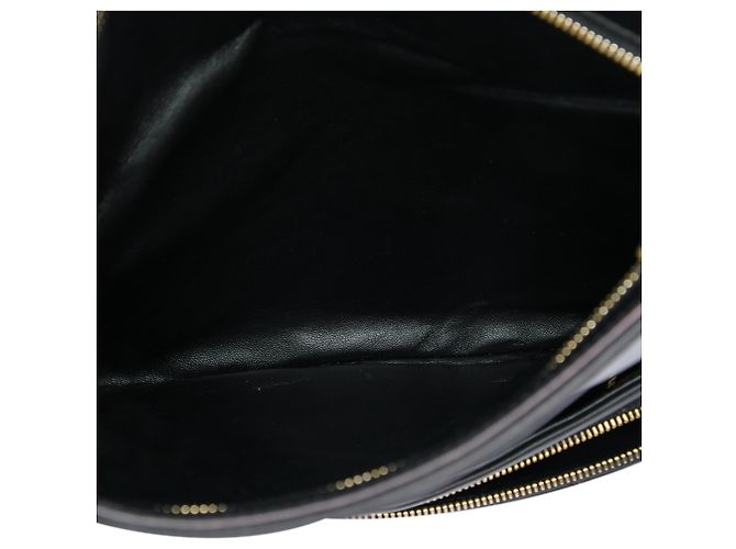 Clutch Chanel Thin City Foldover in pelle d'agnello matelassé nera - vista 5