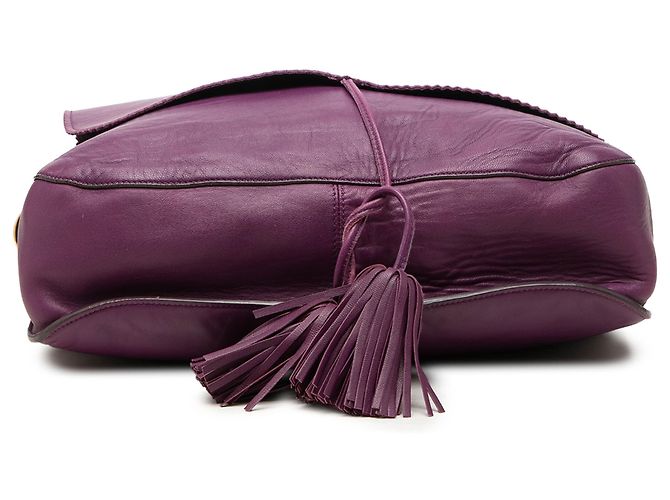 Borsa a tracolla LOEWE Purple Nappa Anagram Tassel - vista 3