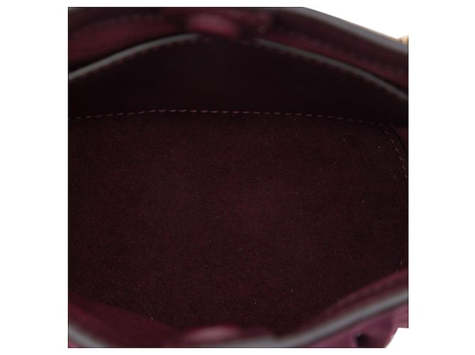 Borsa a secchiello Burberry Red Mega Check in tela e camoscio con frange - vista 4