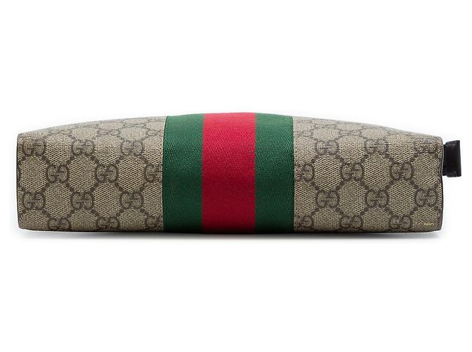 Gucci Beige GG Supreme Web Clutch - Ansicht 3
