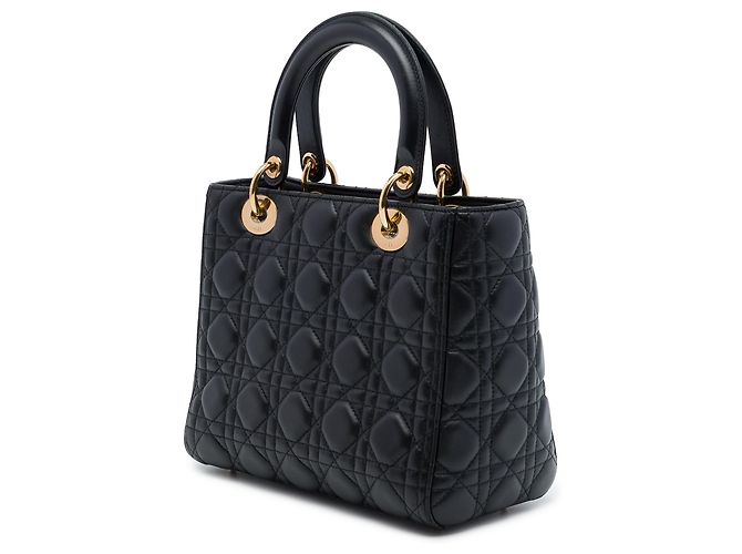 Dior Black Medium Lambskin Cannage Lady Dior - Ansicht 2