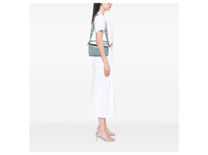 Borsa Puzzle LOEWE in vitello goffrato Anagram, piccola, blu - vista 6
