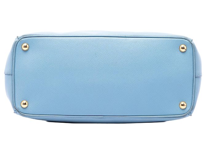Borsa Prada Blue Medium Saffiano Lux Galleria Double Zip Satchel - vista 3