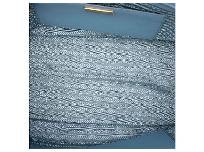 Borsa Prada Blue Medium Saffiano Lux Galleria Double Zip Satchel - vista 4