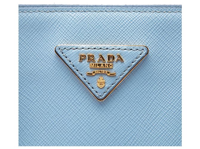 Borsa Prada Blue Medium Saffiano Lux Galleria Double Zip Satchel - vista 5