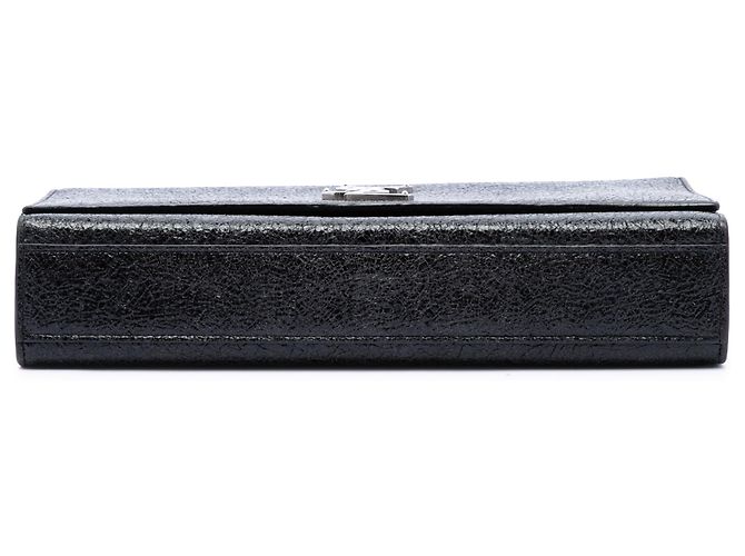 Autre Marque Saint Laurent Black Medium Crackled Patent Monogram Kate Crossbody - vista 3