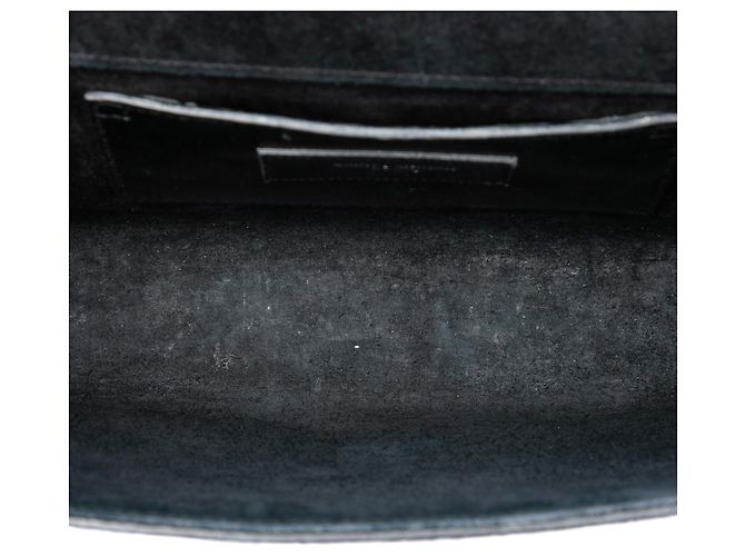 Autre Marque Saint Laurent Black Medium Crackled Patent Monogram Kate Crossbody - vista 4