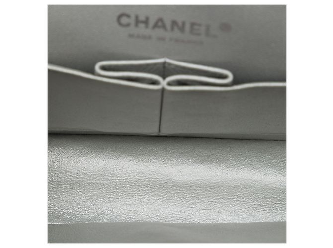 Chanel Silver Medium Classic Metallic Caviar Double Flap - vista 4