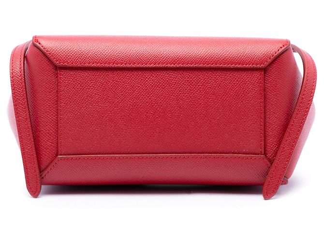 Belt Bag Céline Bolso cinturón Celine Nano de piel de becerro granulada roja - vista 3