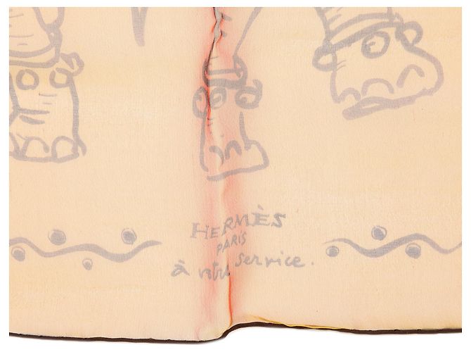 Hermès Orange A Votre Service Mousseline Seidentuch 45 - Ansicht 4