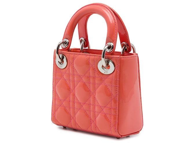 Dior Orange Micro Patent Cannage Lady Dior - vista 2