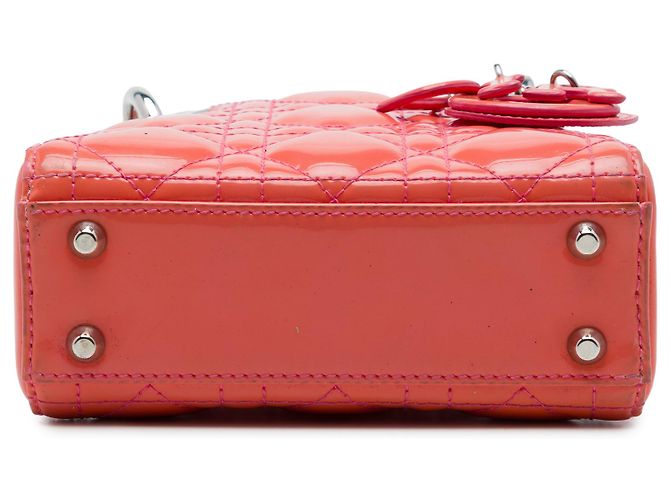 Dior Orange Micro Patent Cannage Lady Dior - vista 3