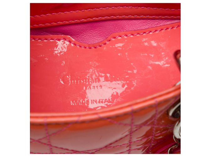 Dior Orange Micro Patent Cannage Lady Dior - vista 5
