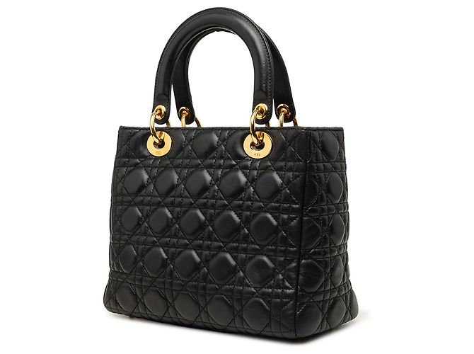 Dior Black Medium Lambskin Cannage Lady Dior - Ansicht 2