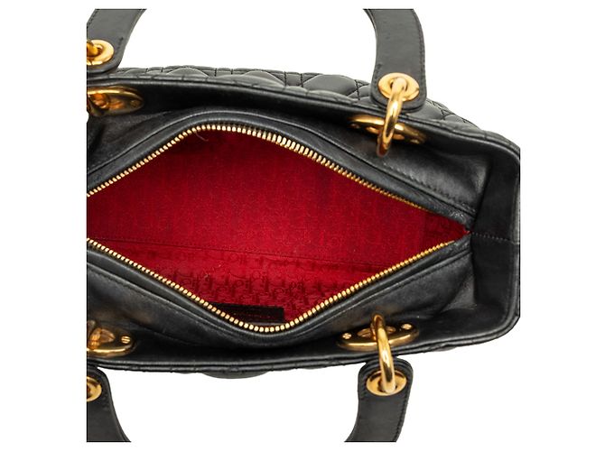 Dior Black Medium Lambskin Cannage Lady Dior - Ansicht 4