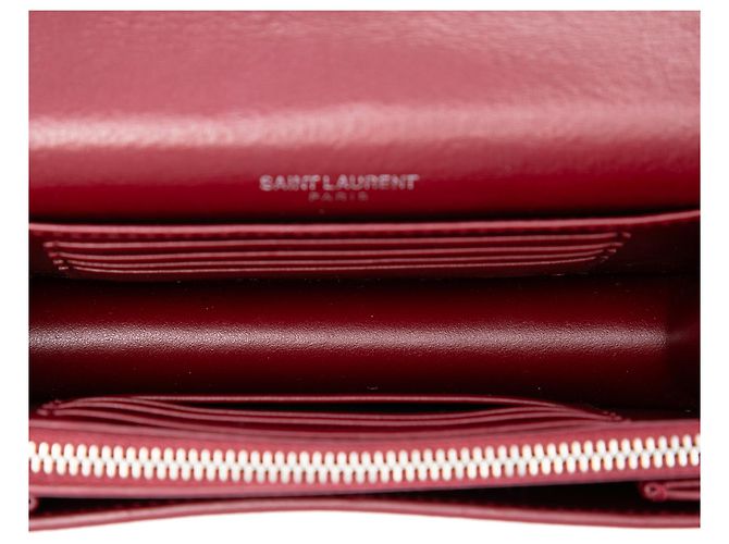 Autre Marque Saint Laurent Red Small Calfskin Monogram Sunset Crossbody - vista 4