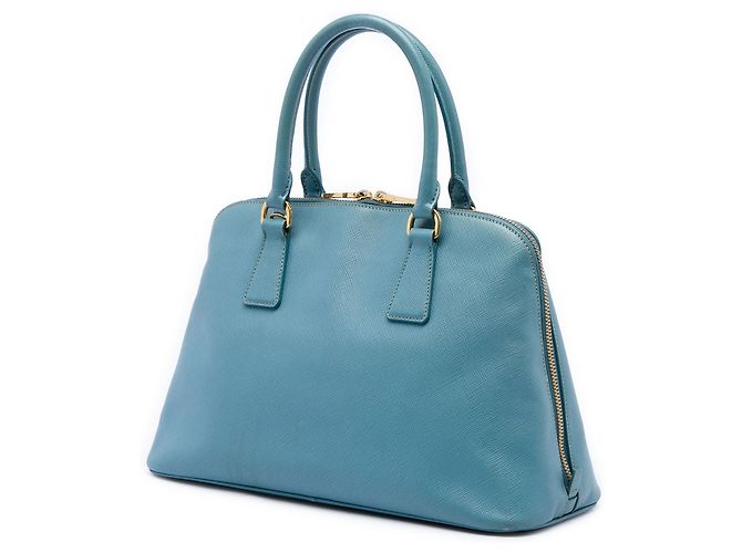Borsa Prada Blue Medium Saffiano Lux Promenade Satchel - vista 2