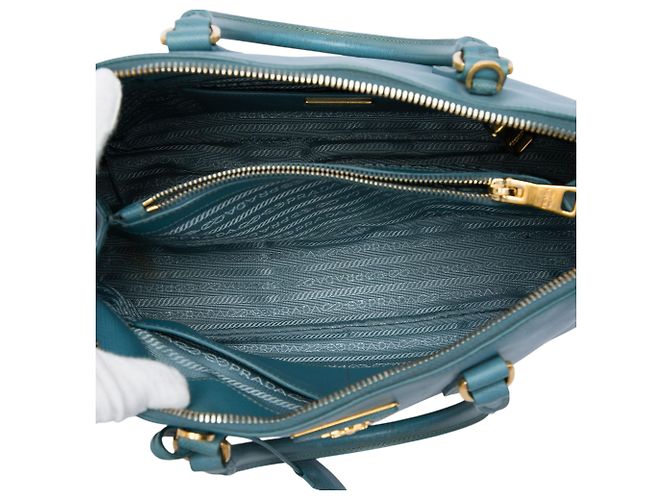 Borsa Prada Blue Medium Saffiano Lux Promenade Satchel - vista 4