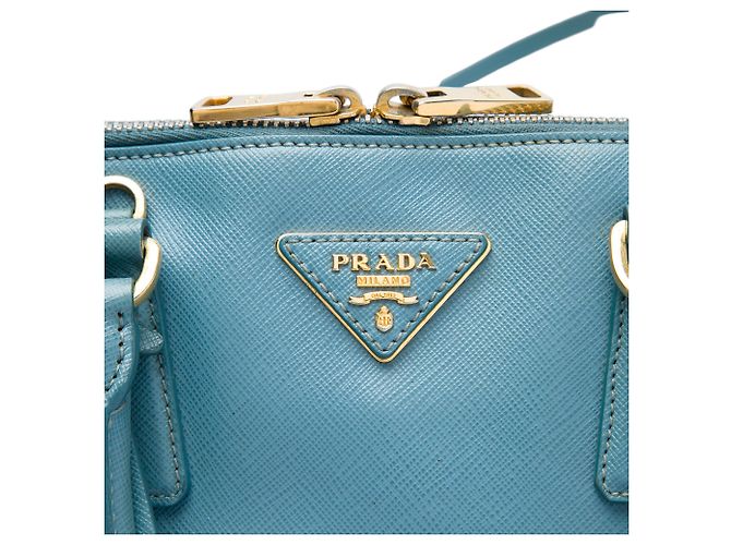 Borsa Prada Blue Medium Saffiano Lux Promenade Satchel - vista 5