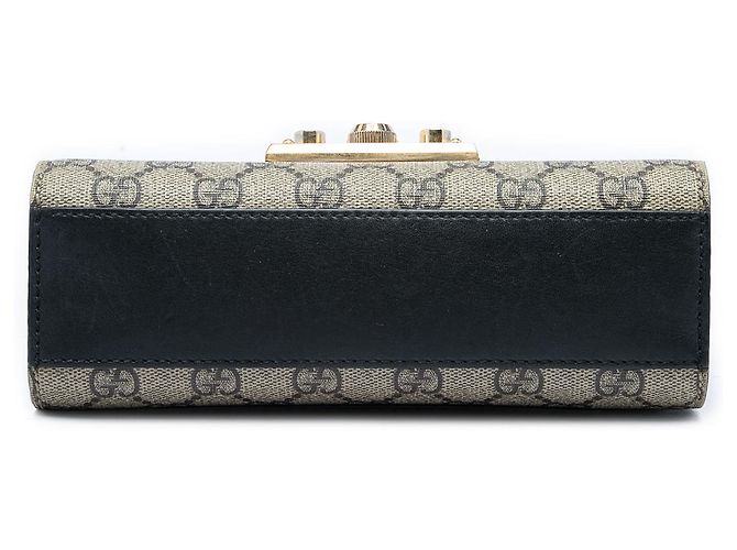 Gucci Beige Small GG Supreme Padlock Crossbody - vista 3