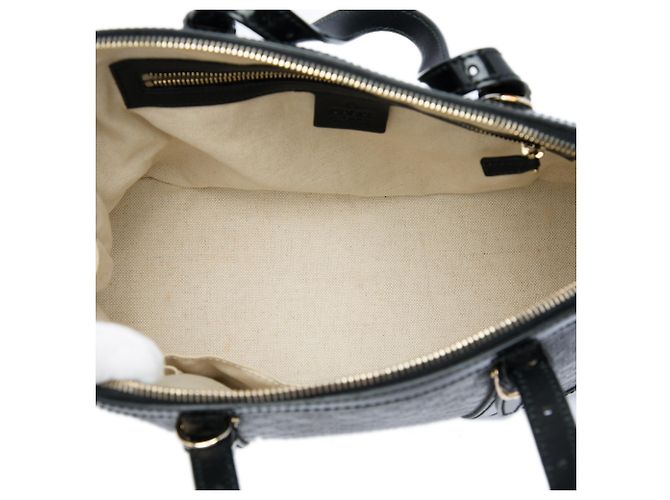 Borsa Gucci Nice Small in pelle verniciata Microguccissima Nera - vista 4