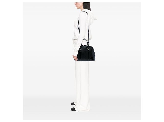Borsa Gucci Nice Small in pelle verniciata Microguccissima Nera - vista 5