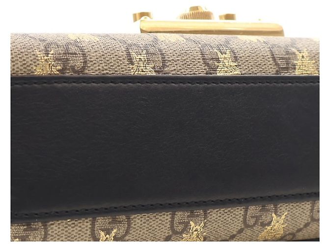 Gucci Beige Small GG Supreme Bee Padlock Crossbody - vista 12