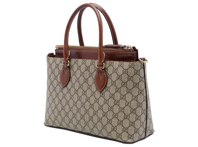 Borsa Satchel Gucci Beige GG Supreme Linea A - vista 2