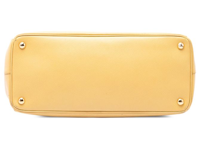 Borsa Prada Yellow Medium Saffiano Lux Galleria Double Zip Satchel - vista 3