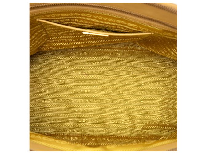 Borsa Prada Yellow Medium Saffiano Lux Galleria Double Zip Satchel - vista 4