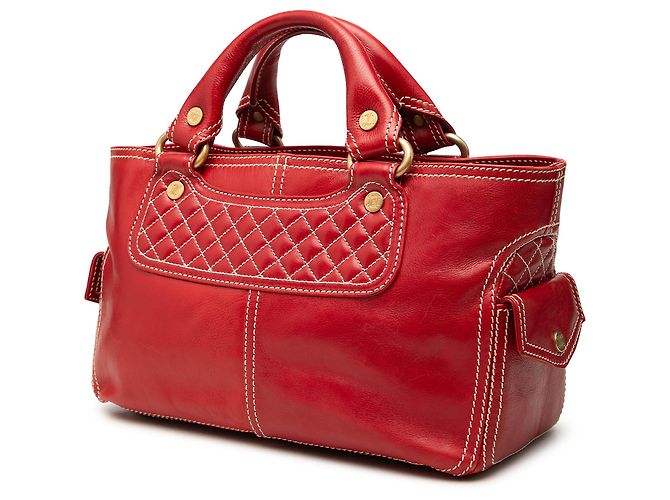 Céline Bolsa Celine Boogie Biker em couro vermelho - vista 2