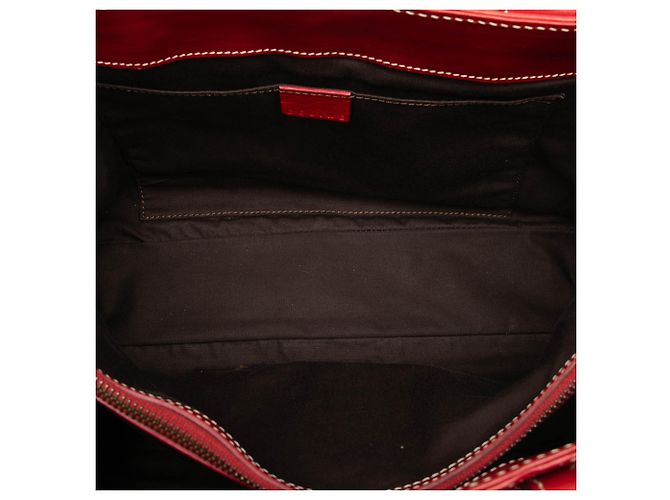 Céline Bolsa Celine Boogie Biker em couro vermelho - vista 4