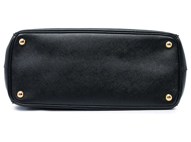 Prada Borsa Galleria Double Zip Grande in pelle Saffiano Nero - vista 3