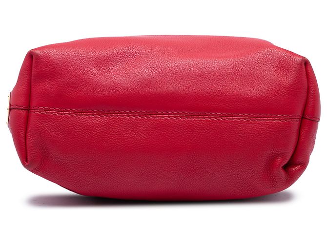 Borsa Tote aperta convertibile Prada in Vitello Daino e Canapa rossa con logo - vista 3