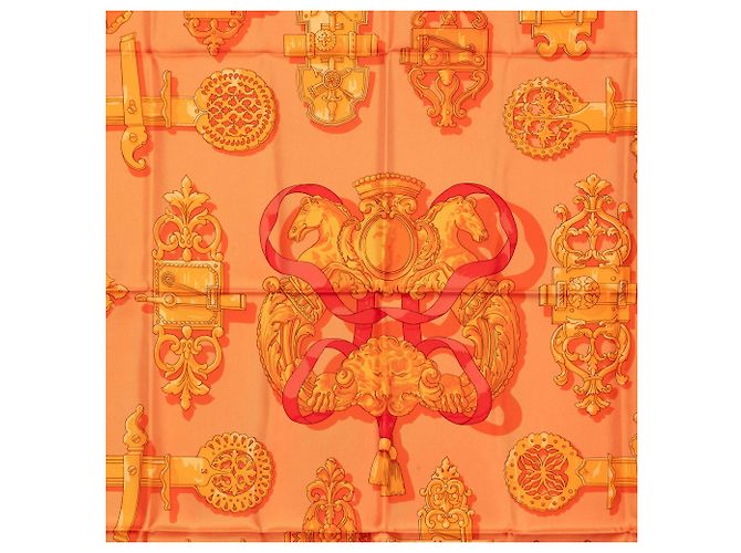 Hermès Orange Ferronnerie Seidentuch 90 - Ansicht 2