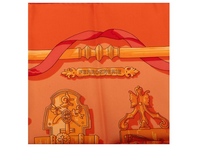 Hermès Orange Ferronnerie Seidentuch 90 - Ansicht 7